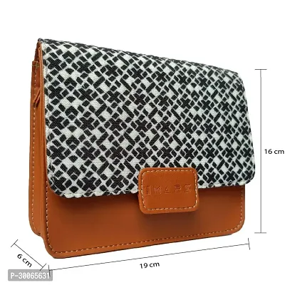 Stylish White Vegan Leather Printed Sling Bag For Women-thumb4