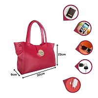 Stylish Red Artificial Leather Solid Handbags For Women-thumb1