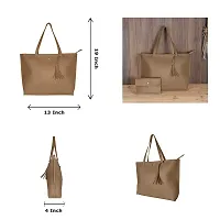 Stylish Brown Artificial Leather Solid Handbags For Women-thumb2