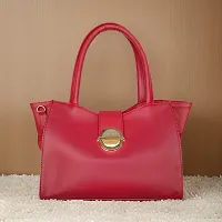 Stylish Red Artificial Leather Solid Handbags For Women-thumb3