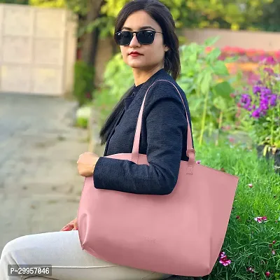 Stylish Pink Artificial Leather Solid Handbags For Women