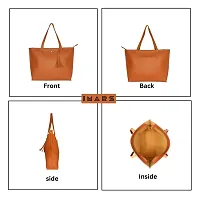 Stylish Tan Artificial Leather Solid Handbags For Women-thumb3