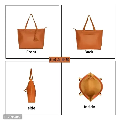 Stylish Tan Artificial Leather Solid Handbags For Women-thumb4