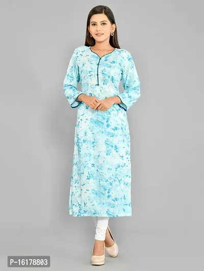 Stylish Straight Blue Rayon Kurta-thumb0