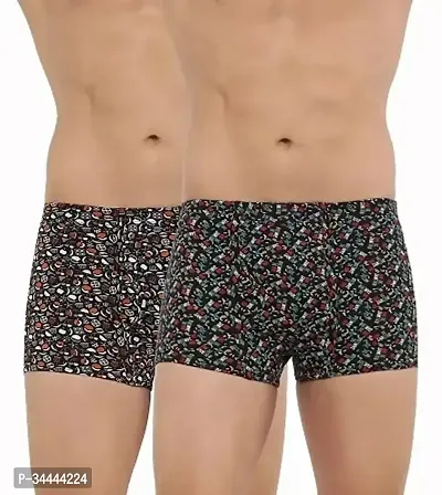 Stylish Black Cotton Printed Briefs For Men Pack Of 2-thumb0