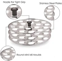 Steeple Stainless Steel Small/Mini Idli Maker/Stand (Silver) 3 Plate Stand/Maker/Pot Induction Idli Maker (3 Plates, 54 Idlis)-thumb1