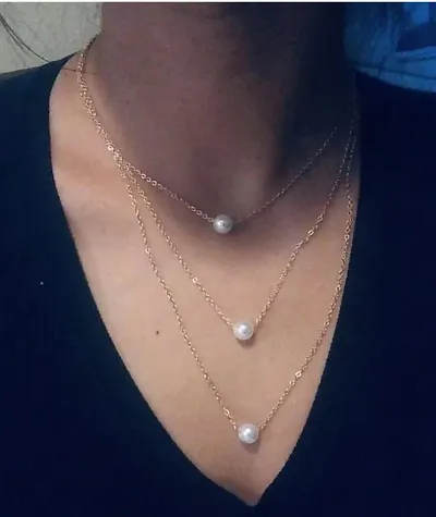 Beautiful Gold Plated Brass Pearl Necklaces