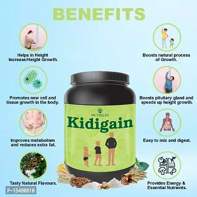 Nutriley Kidigain - Nutritional Supplement for Kids kids height and weight increase products, kids height and weight gainer powder, kids height , kids height growth American Ice Cream Flavour 500 G-thumb5