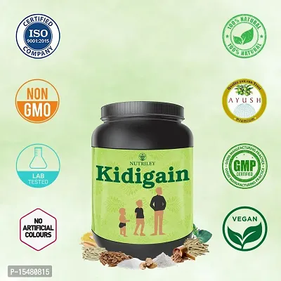 Nutriley Kidigain - Nutritional Supplement for Kids kids height and weight increase products, kids height and weight gainer powder, kids height , kids height growth Elachi Flavour 500 G-thumb4