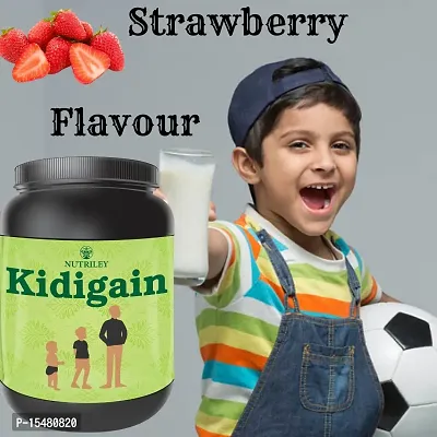 Nutriley Kidigain - Nutritional Supplement for Kids kids height and weight increase products, kids height and weight gainer powder, kids height , kids height growth Vanilla Flavour 500 G