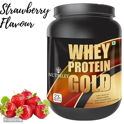 Nutriley whey Protein Gold, Body  Muscle Gainer Whey Protein Supplement, Muscle Gainer Whey Protein, Muscle Gainer, Body Gainer, Body Gainer Supplement, Muscle Gainer-1 KG Strawberry Flavour