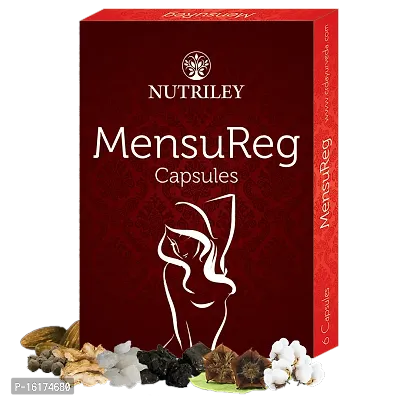Nutriley Mensureg Capsules - Mensural Care Capsules for Women, Irregular Menstrual Cycle Capsules, Menstrual Pain Capsules, Capsules for Women, PCOD Capsules, PCOS Capsules ( 60 Capsule)