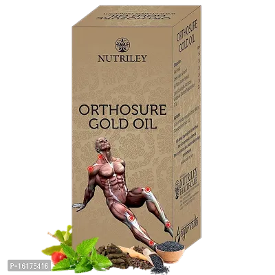 Nutriley Orthosure Gold Oil - Joint Pain / Arthritis Oil, Back pain Capsules, Pain Relief Capsules, Back-ache Capsules, Muscle Pain Capsules, Healthy Bone Joints Capsules, Reduce Swelling  Oil (30 ML)
