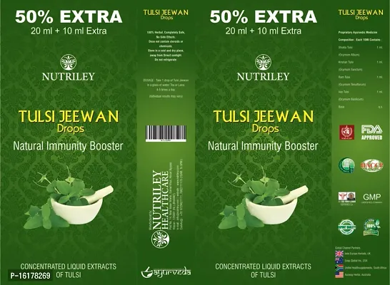 Nutriley Tulsi Jeewan Drops Relief from Cold, Flu and Infections, Drop for Headache, Drop for Fever, Drop For Sore Throat, Drop for Muscle and Joint Paint (30 0ML)-thumb2