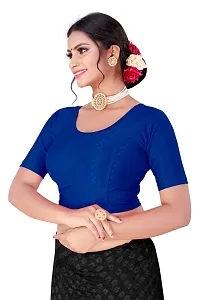 DESIMISS KART Cotton Lycra Stretchable Elbow Sleeve Readymade Blouse for Women-thumb3