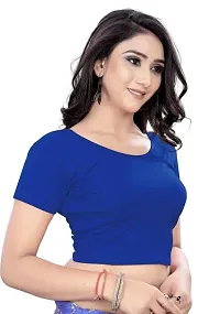 DESIMISS KART Blouse Lycra Cotton Half Sleeve Stretchable Readymade Size 30-36 Blouse.-thumb2