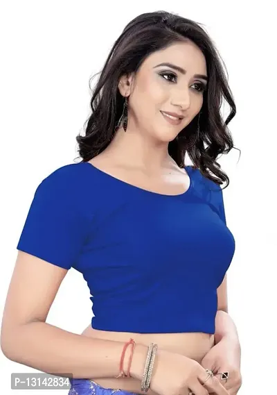 DESIMISS KART Blouse Lycra Cotton Half Sleeve Stretchable Readymade Size 30-36 Blouse.-thumb3