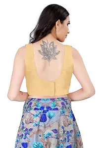 TRENDZ BEING Women's Sleeveless or Extended Half Sleeve Readymade Phanton Silk Blouse-thumb1