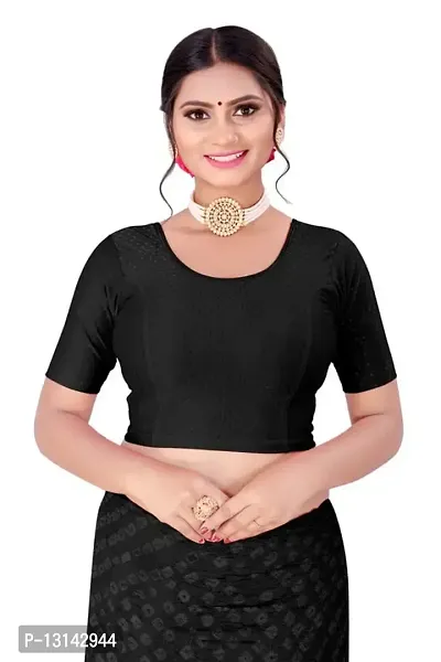 DESIMISS KART Cotton Lycra Stretchable Elbow Sleeve Readymade Blouse for Women