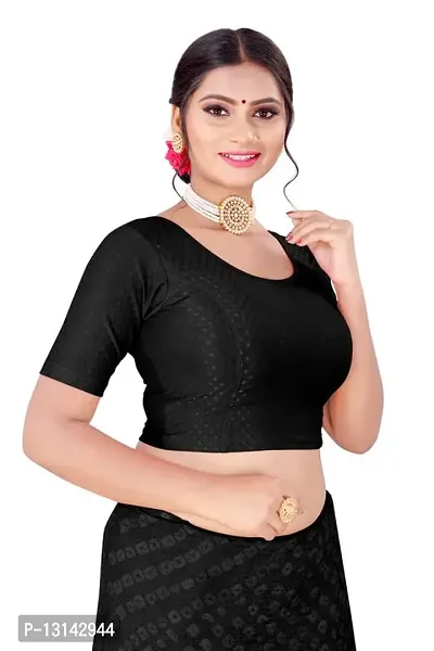 DESIMISS KART Cotton Lycra Stretchable Elbow Sleeve Readymade Blouse for Women-thumb3