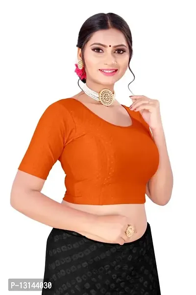 DESIMISS KART Cotton Lycra Stretchable Elbow Sleeve Readymade Blouse for Women-thumb3