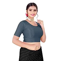 DESIMISS KART Cotton Lycra Stretchable Elbow Sleeve Readymade Blouse for Women-thumb2