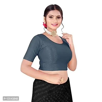 DESIMISS KART Cotton Lycra Stretchable Elbow Sleeve Readymade Blouse for Women-thumb3