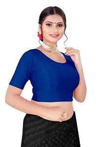 DESIMISS KART Cotton Lycra Stretchable Elbow Sleeve Readymade Blouse for Women-thumb2