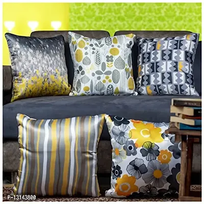 DESIMISS KART Desimisskart Printed Cushion Covers with The Set of 5 Pieces Corn YELLOW-20X20