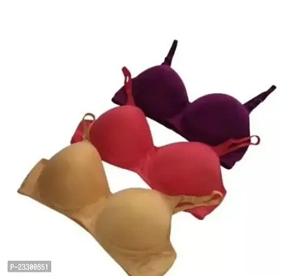 Stylish Fancy Cotton Padded Bras For Women Pack Of 3