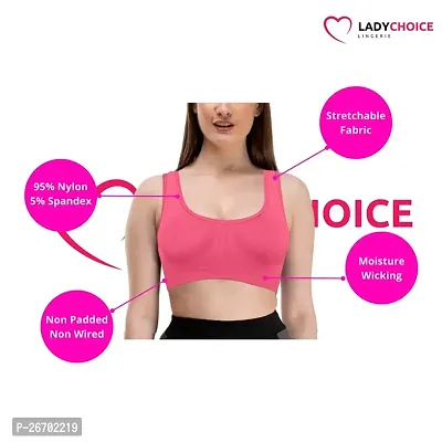 Stylis cotton Air sports bra seamless for womens pack of 3 multicolor-thumb2