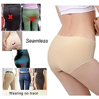 LIECRY ART Womens Ice Silk Seamless Mid Rise No Show Laser Cut Invisible Pants Smooth Stretch Women Hipster Pants for Women Daily Use Pack of 3 Multicolor-thumb3