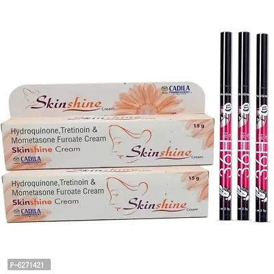 Skinshine fairness cream_2 and 36hr black longlasting kajal pencils _3