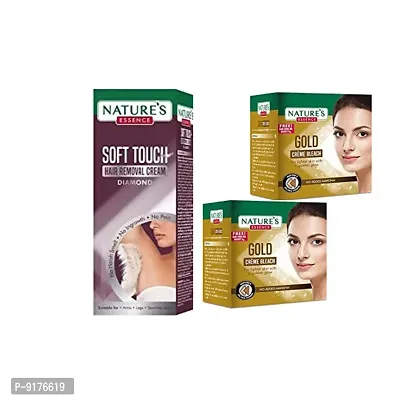 2 NATURES GOLD CREAM BLEACH+1 NATURES DIAMOND HAIR REMOVER CREAM