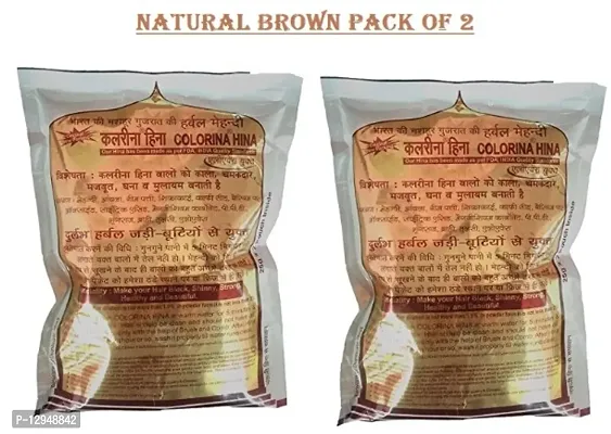 Colorina Hina Gujrati Herbal Henna Powder, Natural Brown 6.2, 50g (Pack of 2) hair packs  powders-thumb0