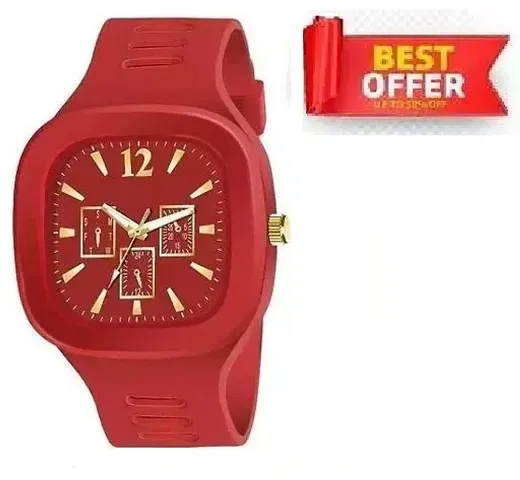 Casera Square Multi DIAL Analog Silicon Strap ADDI Stylish Designer Analog Watch - for Boys