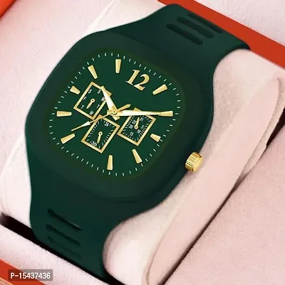 Analog Green Square Dial Watches for Boys  Mans
