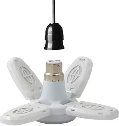 RSCT LED Bulb Lamp B22 Foldable Light, 25W 4-Leaf Fan Blade Bright LED Bulb with Angle Adjustable Home Ceiling Lights AC160-265V, Cool White
