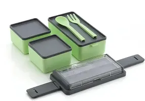 Compartment Lunch Box with 1 Spoon  1 Fork for Adults, Microwave Safe Lunch Boxes Pack of 3-thumb1