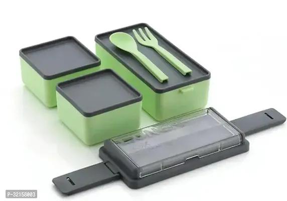 Compartment Lunch Box with 1 Spoon  1 Fork for Adults, Microwave Safe Lunch Boxes Pack of 3-thumb2