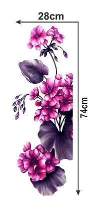 Decor Villa PVC Vinyl Floral Door/Fridge Design Sticker (Purple, 58 cm X 41 cm), Botanical-thumb4