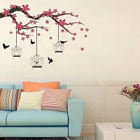 Decorvilla Bird Tree Wall Sticker & Decal (PVC Vinyl, Size- 58 cm X 45 cm), Dvhms1092L-thumb1