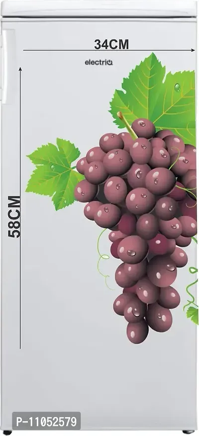 Decor Villa Grapes Fridge Sticker  Decal (PVC Vinyl, Size- 58 cm x 33 cm), DVHMS1258L-thumb2