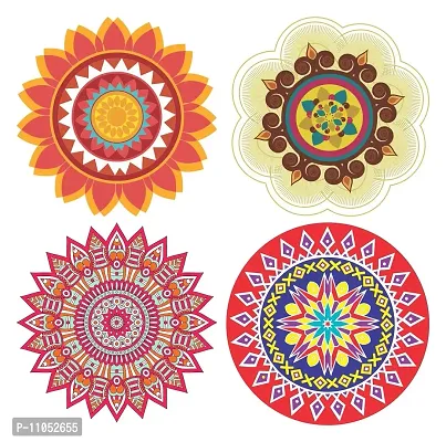 Diwali Decorative Sticker Rangoli Floor Sticker & Decal (PVC Vinyl, Size- 60 cm x 60 cm), DVRNM0157L