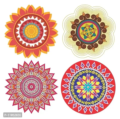 Diwali Decorative Sticker Rangoli Floor Sticker & Decal (PVC Vinyl, Size- 60 cm x 60 cm), DVRNM0157L-thumb0