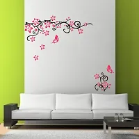 Decorvilla Flower Design Wall Sticker & Decal (PVC Vinyl, Size- 58 cm x 48 cm), DVHMS1094L-thumb1