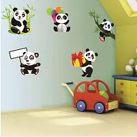 Decor Villa PVC Vinyl Film Panda Wall Sticker for Living Room (Multicolor, 58 x 73 cm)-thumb2
