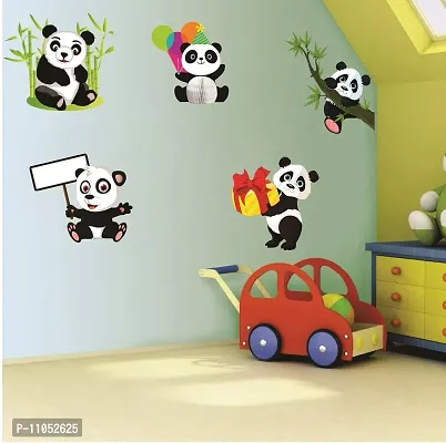 Decor Villa PVC Vinyl Film Panda Wall Sticker for Living Room (Multicolor, 58 x 73 cm)-thumb3