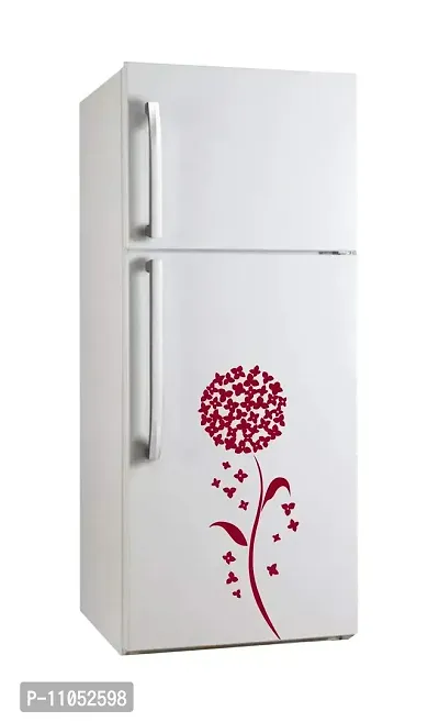 Decorvilla Round Flowers Fridge Sticker  Wall Sticker (PVC Vinyl, Size- 30 cm X 81 cm), Stcker_Dvfs006B_New