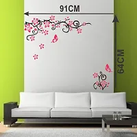 Decorvilla Flower Design Wall Sticker & Decal (PVC Vinyl, Size- 58 cm x 48 cm), DVHMS1094L-thumb3